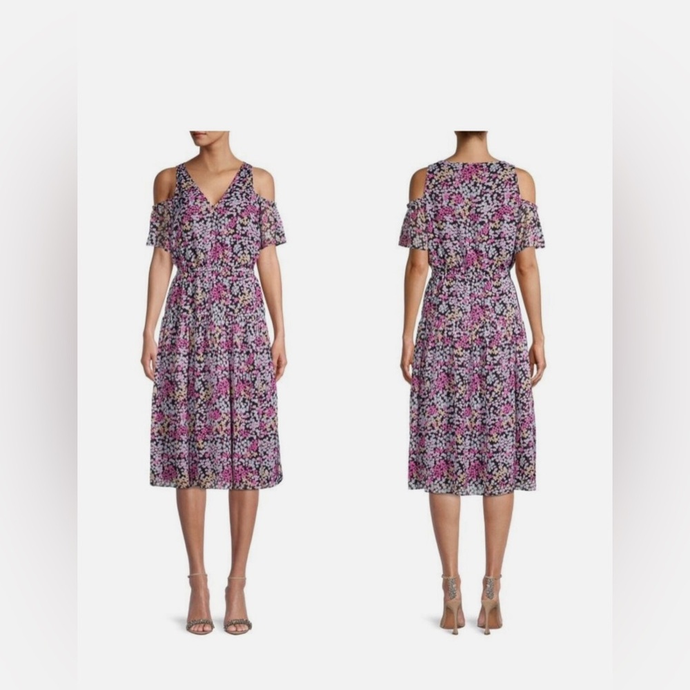 Michael Kors Cold Shoulder Midi Dress Women’s Size Medium